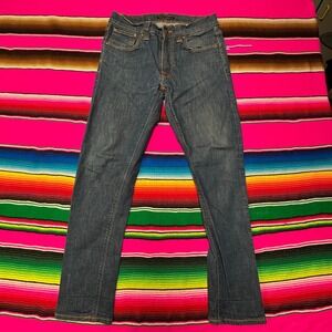 Nudie Jeans Co. Men 32x34 (Fit 32x28) Lean Dean Slim Dry Iron Blue Made in Italy